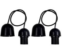 Tibelec - Suspension plastique, équipée E27, Noir (Lot de 2)