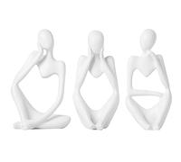 Tibeoyad 3 figurines décoratives pour penseur, statue abstraite, sculpture en résine, pour salon, bibliothèque, chambre à coucher, bureau, 3 pièces
