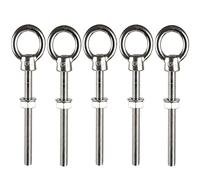 Ticfox 5 pièces M10 * 100 boulons à oeil de levage en acier inoxydable avec écrous anneau rond crochet boulon vis attaches
