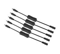 Ticfox Commutateur de câble, Samfox 12V LED Strip Light Inline Switch 5.5mmx2.1mm, Male to Female Inline DC Power Extension Cable with on Off Switch 5Pcs(Noir)