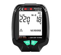 Ticfox Testeur de prise - testeur de prise plein écran, contrôle de phase de polarité de prise d'essai de la tension alternative 30V-250V RCD nul(EU plug)