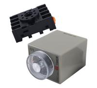 Ticha Relais de temporisation d'allumage de 60 secondes avec base, minuteur AH3-3 8 broches pour automatisation des tableaux de commutation industriels, 60 secondes