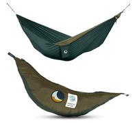 Ticket to the Moon Fair Trade & Artisanal 1-2 Personnes Léger Original-Hamac VERT FORÊT/VERT MILITAIRE Pour Voyages, Camping, Jardin, XL 3.2*2m, 600g, Nylon En Soie De Parachute, Installation < 1min