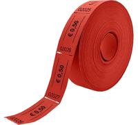 Tickets de consommation sur un rouleau CombiCraft - 0,50 € en rouge avec 5000 tickets