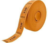 Tickets de consommation sur un rouleau CombiCraft - 5,00 € en orange avec 5000 tickets