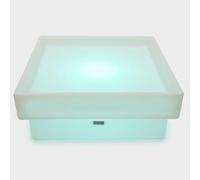 tickit Table Carrée Discovery Glow - Table sensorielle à LED avec Rebord, Changement de Couleur, télécommande, Usage intérieur/extérieur.
