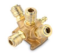 TIDEVAN Distributeur d'air Comprimé Boîte murale 1/2 Pouce Connecteur d'air | Comprimé en Laiton,4 voies(4xBoîtes Raccord+1xRaccord Mâle 1/2" NW 7,2)Enfichable Tuyau d'Air Comprimé pour montage mural