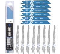 TIDEVAN Jeu de Lames de Scie Sabre,14 pièces Lame de Scie Sabre Lames de Scie Alternative Sabre pour Coupe Rapide du Le Métal Bois et Le Bois avec Des Clous avec Boîte de Rangement Longueur 150 mm