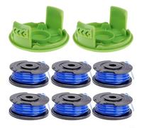 Tidevib Bobine de rechange 1,65 mm 4,9 m avec capuchon pour Greenworks 24 V G24LT G24LTK2 G24LT30M Accessoire de rechange pour alimentation automatique (6+2)