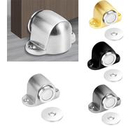 Tidevib Butée de porte en acier inoxydable avec aimant puissant et design super ventouse, installation sécurisée au sol, argent