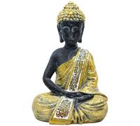 Tidevib Figurine de Bouddha Chinois Doré en Résine Ornement pour Jardin Intérieur Extérieur pour Esthétique Zen