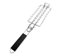 Tidevib Filet de barbecue pliable en acier inoxydable pour saucisses et poissons, panier de barbecue pour cuisine en plein air pique-nique grillades