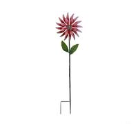 Tidevib Grand carillon éolien en forme de tournesol en métal avec lumière solaire, décoration de jardin en acier de 90 cm, décoration pour pelouse extérieure (rouge)