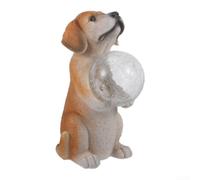 Tidevib Lampe solaire réaliste en forme de chien - Figurine réaliste - Décoration de jardin en résine - Décoration pour cour et festival - Étanche - 28 cm