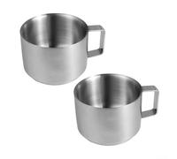 Tidevib Lot de 2 tasses à expresso double couche en acier inoxydable 304 conçues pour un contrôle optimal de la température. Capacité de 96,4 g
