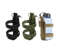 Tidevib Pochette tactique pour bouteille d'eau avec cordon élastique, sac ceinture réglable, sac de camping, randonnée, peut contenir des bouteilles de 22 cm de haut, kaki