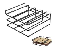 Tidevib Support de planche à découper sous armoire pour cuisine - Support de rangement en acier pour planches à découper, couvercles de casseroles et feuilles de cuisson, noir, 26 x 25 x 7 cm