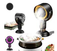 Tidevib Ventilateur USB portable pour hotte aspirante, 3000 mAh, 2 vitesses, avec filtre amovible et réservoir d'huile réglable, noir/doré