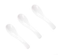 Tidgel 3 Cuillères à Soupe en Mélamine Blanche 13cm Résistantes | Mélamine pour robuste, finition lisse blanche, résiste aux chocs, pour idéal soupe et porridge, lot de 3 pièces