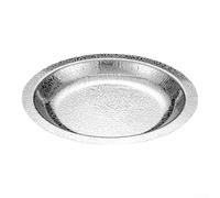 Tidgel Assiette Plate Acier 304 pour bord Large Motif Flocon Assiette(Silver)