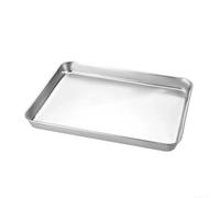 Tidgel Barquette Cuisson Grande Taille Stockage Alimentaire Barquette(S) | Acier inoxydable 201, fond plat stable, couvercle inclus, format XL profond, pour idéal BBQ extérieur