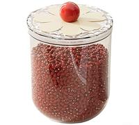 Tidgel Boîte Alimentaire Ronde Étanche 1.6L Céréales(1400 Ml) | Matériau PET transparent, joint silicone 2cm, pour idéal céréales, snacks, grains, pour vue directe contenu
