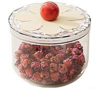Tidgel Boîte Alimentaire Ronde Étanche 1.6L Céréales(900ml) | Matériau PET transparent, joint silicone 2cm, pour idéal céréales, snacks, grains, pour vue directe contenu