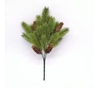 Tidgel Bouquet de Pins Artificiel avec Cônes,Décoration de Noël Réaliste en PVC Vert,Style Européen pour Fêtes et Cadeaux,36x22cm
