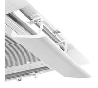 Tidgel Cassette réglable pour déflecteur de climatiseur, pare-soleil pivotant à 180° pour unités AC au plafond, support à clip en métal sécurisé, installation sans outils, blanc 58 x 15 cm (58 cm à