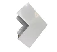 Tidgel Coude plat en métal à 90 degrés pour ensemble de ligne, raccord de conduit CA en acier de calibre 24, finition noire pour installation de mini pompe à chaleur fendue, 10,2 cm (blanc)