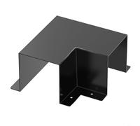 Tidgel Coude plat en métal à 90 degrés pour ensemble de ligne, raccord de conduit CA en acier de calibre 24, finition noire pour installation de mini pompe à chaleur fendue, 10,2 cm (noir)