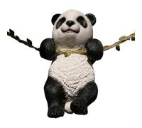 Tidgel Décoration de jardin panda à suspendre, statue balançoire en résine pour extérieur, terrasse, balcon, décoration noire et blanche