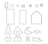 Tidgel Emporte-pièce Noël 3D Maison 18pcs Acier Emporte-pièce Noël | 18 formes uniques, construction 3D maison, acier inoxydable , pour idéal fêtes de fin d'année