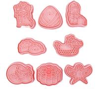 Tidgel Emporte-pièces Biscuits Chinois Festival 8 Formes PP | 8 formes festives, design culturel chinois, plastique PP pour robuste, pour idéal fêtes traditionnelles, pour facile à