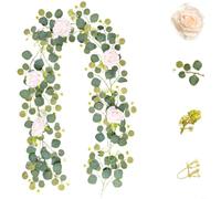 Tidgel Guirlande de verdure en rotin d'eucalyptus artificiel de 200 cm pour arche de mariage, décoration de fête à la maison
