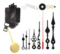 Tidgel Kit de mouvement d'horloge pendule à monter soi-même, mécanisme à quartz avec tige de 23 mm, pièces de réparation en plastique noir pour horloges murales (A)