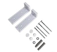 Tidgel Kit Fixation pour wc Angle Kit pour sol Toilette Kit Fixation(L) | Acier inoxydable + plastique, résistant à la rouille, finition blanche propre, pour sols inclinés