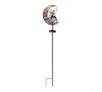 Tidgel Lampe de jardin solaire en fer doré Motif fée | Construction en fer doré, étanche IP44, résistant à la rouille, à la pluie, à la neige, au gel, pour une utilisation durable