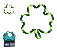 Tidgel Lampe Décorative LED Trèfle pour Saint-Patrick, Suspension 3D Verte Alimentée par Piles pour Maison Bar Café Fenêtre(Clover)