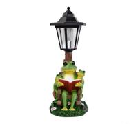 Tidgel Lanterne solaire en forme de grenouille pour pot de fleurs, décoration extérieure, statue de jardin en résine avec lumière, étanche, pour terrasse, pelouse, jardin, porche, cadeaux pour femme