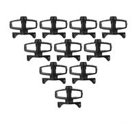 Tidgel Lot de 10 tendeurs de clôture électriques à cliquet en polypropylène très résistant, pour ferme, bétail, sécurité dans le jardin, noir, 6,6 x 6 cm