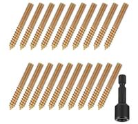 Tidgel Lot de 20 vis à double extrémité 5/16-45,7 x 5,1 cm avec outil d'installation - Boulon de connexion en bois galvanisé pour projets de menuiserie, travaux manuels, réparation à domicile