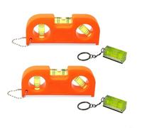 Tidgel Lot de 4 niveaux de poche magnétiques pour mini niveau à bulle et jauge à bulle carrée avec aimant puissant, règle légère en plastique orange pour mesure multi-angles dans la construction et le
