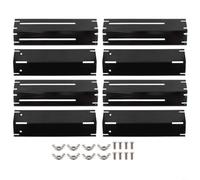 Tidgel Lot de 8 plaques chauffantes réglables en acier inoxydable pour barbecue à gaz, 29,8 à 53,3 cm extensible avec matériel, noir