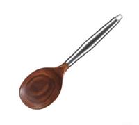 Tidgel Louche à Soupe en pour bois Massif Design Profond 26cm Louche | pour bois naturel rouge-brun, manche 26cm, protection chaleur, design ergonomique, usage quotidien