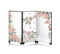Tidgel Paravent pliable en acrylique de style chinois - Table compacte - Décoration élégante pour la maison et le bureau - Noir - 23 x 11 cm - Étagère flexible (B)