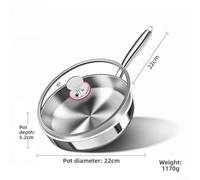 Tidgel Poêle Friteuse Acier Inoxydable 316L Fond Induction(22cm) | Acier 316L pour premium, revêtement , sain pour la famille, lavage pour facile, durable