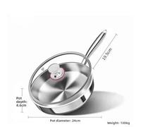 Tidgel Poêle Friteuse Acier Inoxydable 316L Fond Induction(24cm) | Acier 316L pour premium, revêtement , sain pour la famille, lavage pour facile, durable