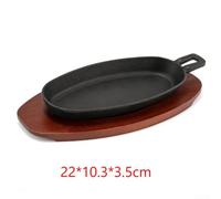 Tidgel Poêle Grill Fonte Ovale 25cm pour Steak et BBQ(S) | Rainures profondes, marquages grill parfaits, fonte ovale 25cm, cuisson uniforme, steak juteux
