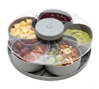 Tidgel pour plateau Apéritif Rotatif 360° ABS Compartiments Multiples | Design pour Lazy pour susan, évite l'encombrement, parfait fromages et charcuteries, couleur ou gris